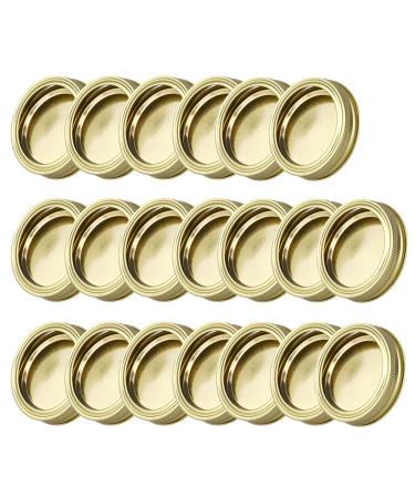 NeeyBing Mason Jar Lids 20Pack 86mm Regular Mouth Leakproof Canning Lids Split-Type Lids Secure Storage Jar Caps for home kitchen restaurant coffee shops outdoor barbecue Gold 86mm