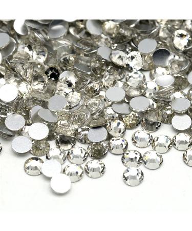 HCBLUE 288 Pieces Clear Crystal Flat Back Rhinestones Round Glass Gems for Nail Art and Craft Glue Fix, 6mm, (Non-hotfix), SS30(6mm)288pcs Crystal Clear (Non-hotfix) SS30(6mm)/288pcs