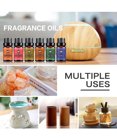 Christmas Premium Grade Fragrance Oils Set Oils Set for Home Diffuser Christmas Set of 6 Premium Fragrance Oils Caramel Corn Candy Cane Ginger Bread Cinnamon Pine Tree Cranberry-10ML Essential Oil*6pcs - Buy Online on GoSupps.com