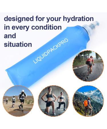 LIQUIDPACKPRO 500ml Soft Water Bottle - Portable 17oz Flask for Running, Hiking, Cycling - Buy Online on GoSupps.com
