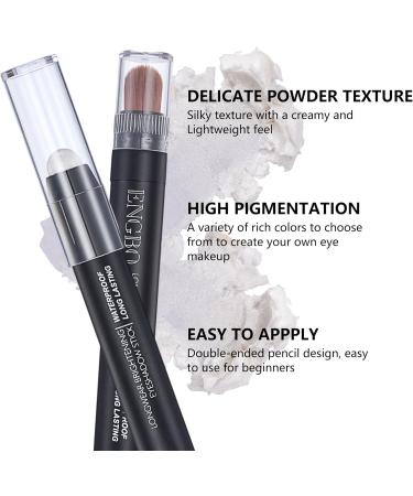 Eyeshadow Makeup Stick - No Crease Glitter Shimmer Pearl White Cream Eye Shadow Stick with Soft Brush Rotatable Eye Brightener Pencil Crayon Long Lasting Waterproof for Metallic Eye Makeup-#01 01# - Buy Online on GoSupps.com