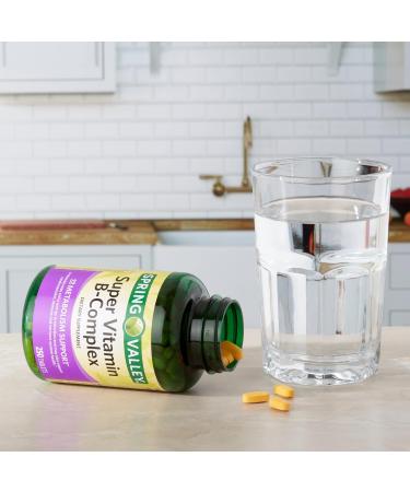 Spring Valley Super Vitamin B-Complex Tablets with Luall Sticker - 250 Count - Buy Online on GoSupps.com