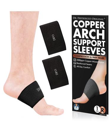 Dr. Frederick's Original Copper Infused Arch Support Sleeves - 2pcs - Arch Support Bands for Plantar Fasciitis, Flat Feet, Fallen Arches - Fast Pain Relief - Arch Support Braces for Women & Men