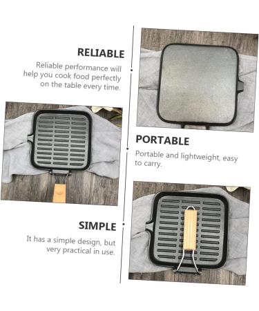 HOMSFOU Frying Pan Portable Cooker Outdoor Griddle Stainless Steel Roasting Pan Non Stick Omelette Pan Mini Tamagoyaki Egg Pan Non-Stick Cookware Camping Non-Stick Pan Outdoor Cooking Pot - Buy Online on GoSupps.com