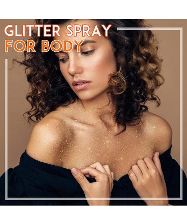 Latibell Glitter Spray Mist - Gold 2.7 fl oz | Body & Hair Shimmer Sparkle | Women's Cosmetic Glitter Spray - Buy Online on GoSupps.com