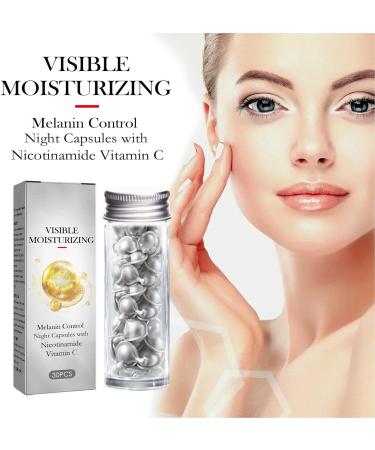 Fyearfly Facial Serum Capsules 60 Pieces Nicotinamide Capsules Skin Whitening Fading Spots Moisturizing Soothing Skin Care Capsules with 2 Storage Bottles - Buy Online on GoSupps.com
