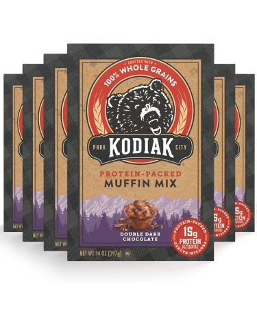 Kodiak Cakes Power Bake Muffin Mix - Double Dark Chocolate Protein Muffin Mix - 100% Whole Grain Chocolate Chip Muffins - Chocolate Muffin Baking Mix, 14 Ounce (Pack of 6) Double Dark Chocolate - 6 pck - Buy Online on GoSupps.com