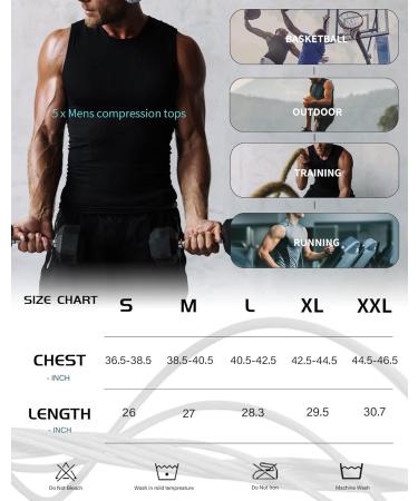 TELALEO 5 Pack Men's Athletic Compression Sleeveless Tank Top Bundle - Large - Buy Online on GoSupps.com