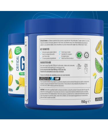 Applied Nutrition Critical Greens - Super Greens Powder | Boost Immune System | Superfood Nutrients | Vegan | Lemon & Lime 150g - 30 Servings - Buy Online on GoSupps.com