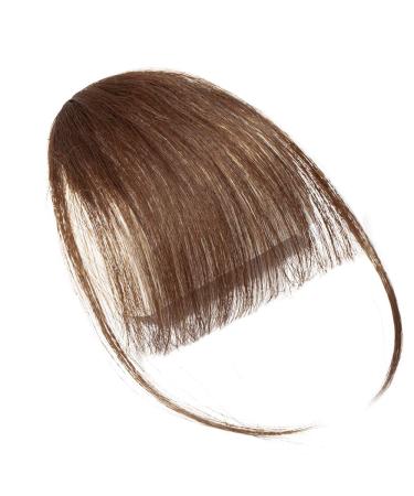 Clip In Bangs - 100% Remy Real Hair Medium Brown Extensions | Natural Smooth Fringe | Air Pony Hair Part #4 - Buy Online on GoSupps.com