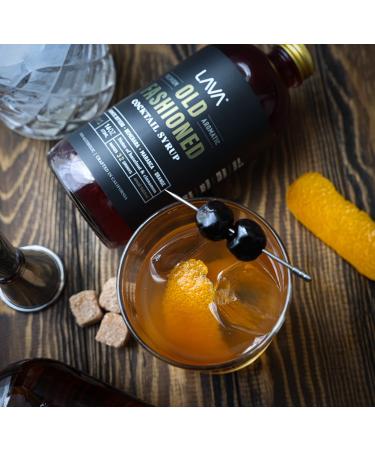 LAVA Premium Aromatic Old Fashioned Cocktail Mixer 16oz - Makes 32 Cocktails - Cocktail Syrup with Aromatic Bitters, Demerara, Marasca Cherry, Orange Zest, Hazelnut, Cinnamon - Just Add Whiskey 16 Fl Oz - Buy Online on GoSupps.com