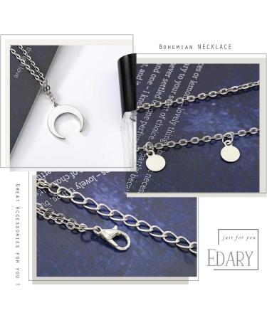 Shop Edary Layered Necklace with Moon Pendant & Tassel - Women s Fashion Jewelry for Global Shipping - Buy Online on GoSupps.com