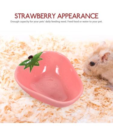 POPETPOP Ceramic Hamster Feeding Bowls Strawberry Pattern Hamster Food Bowl for Guinea Pig Rodent Rat Gerbil Cavy (random color) - Buy Online on GoSupps.com