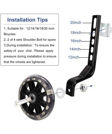 Buy PWSAP Bicycle Support Wheels - Adjustable Stabilizers for 12-20 Inch Kids' Bikes - Black Training Wheels for Safe Riding - Buy Online on GoSupps.com