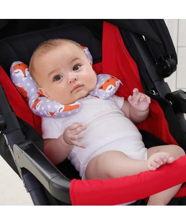 Baby Car Seat Travel Neck Pillow - Infant Head Support Cushion with Cute Cartoon Design - U-shaped Soft Head Neck Protector for Pushchair, Stroller & Car Seat - Five-pointed Star Design - Buy Online on GoSupps.com