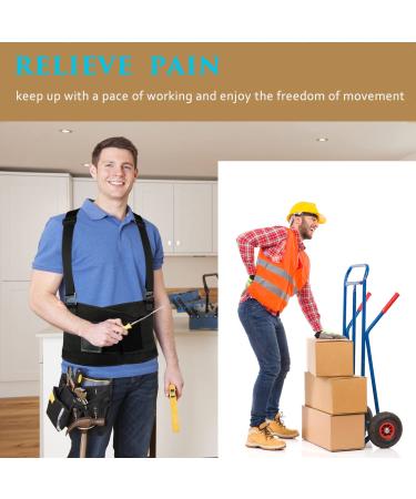 Work Back Brace with Removable Suspenders - XL/2XL Lower Back Pain Protection for Men & Women | Ideal for Moving Construction Warehouse & Heavy Lifting - Buy Online on GoSupps.com