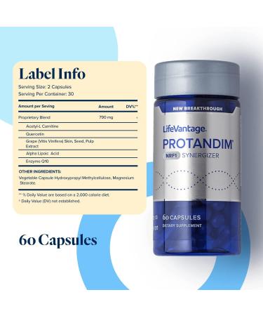 LifeVantage Protandim NRF1 Synergizer Mitochondrial Supplements Activates NRF1 Pathway Antioxidant Nutritional Supplements Enhances Cellular Health and Energy to Improve Your Overall Performance 60 Capsules - Buy Online on GoSupps.com