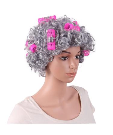 Shop Mapofbeauty 4 Curly Granny Wig with Hair Fibers - Silver Gray Costume & Cosplay Hair Accessory - Buy Online on GoSupps.com