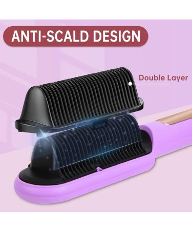 Buy Negative Ionic Hair Straightener Brush - 9 Temp Settings Fast Heating Anti-Scald - Perfect Hair Straightening Comb (Purple) - International Shipping Available - Buy Online on GoSupps.com
