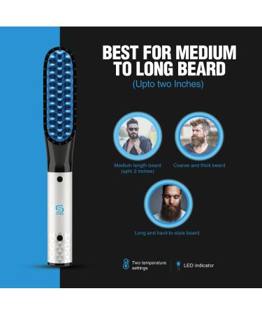 3-in-1 Beard Straightener Brush with Balm & Growth Oil | Perfect Gift for Men & Women - Buy Online on GoSupps.com