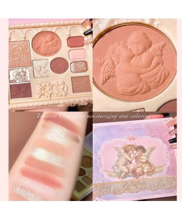 Embossed 10-Color Eyeshadow Palette: Matte & Glitter Shades, Blush & Highlighter - High Pigmented, Natural-Looking Makeup - Buy Online on GoSupps.com