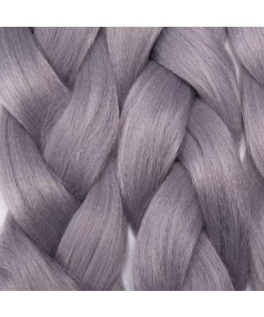 Tess Braids Extensions 60 cm - 5 Pack Jumbo Kanecalon Hair for Box Braids - Silver Gray - Buy Online on GoSupps.com