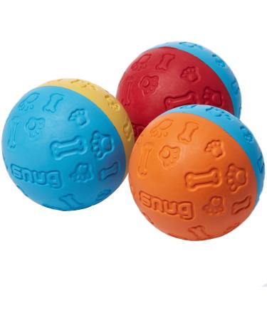 Snug Rubber Dog Balls for Small and Medium Dogs of all Breeds - Tennis Ball Size - Virtually Indestructible (3 Pack - Original)