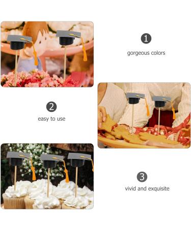 Kichvoe 2024 Graduation Cap Cupcake Toppers 7pcs Class of 2024 Grad Cap Cupcake Picks Food Appetizer Picks for Graduation Theme Party Cake Decorations Party Supplies - Buy Online on GoSupps.com