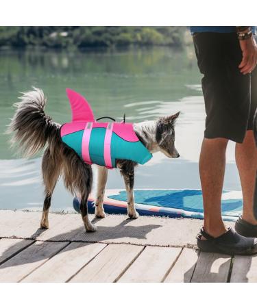 Queenmore Dog Life Jacket | Adjustable Ripstop Lifeguard Vest for Small & Medium Dogs - High Buoyancy & Durable Rescue Handle (Peacock M) - Buy Online on GoSupps.com