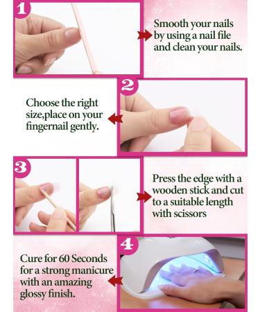 EBANKU 20 PCS Semi Cured Gel Nail Strips | Full Wraps Adhesive Nail Stickers with File & Stick | UV/LED Lamp Required - #2 - Buy Online on GoSupps.com