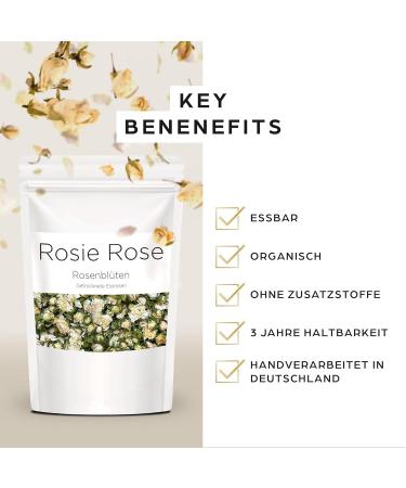 Buy Vintage White Rose Edible Flowers (50g) - Perfect for Wedding Cakes Baking & Cooking - Natural Rose Blossoms Decoration - Buy Online on GoSupps.com