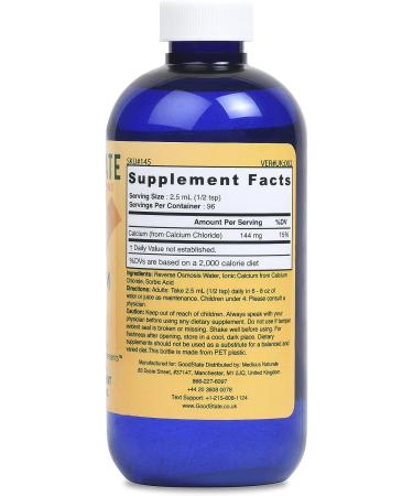 Good State Liquid Ionic Calcium - 144 mg Elemental + 2 mg Fulvic Acid - 8 fl oz (96 Servings) - Buy Online on GoSupps.com