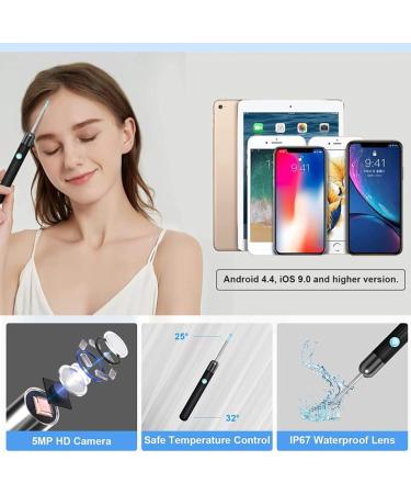QDCFY Otoscope Ear Camera 1080P HD - 3.5mm Ear Cleaning Tool for iOS & Android Smartphones - White & Black - Buy Online on GoSupps.com