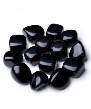 XIANNVXI Black Obsidian Crystal Stones Natural Irregular Polished Tumbled Stones Bulk Crystals Gemstones Vase Filler Decorative Stones Reiki Palm Energy Stones 100 Gram E - Obsidian