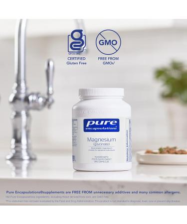 Pure Encapsulations Magnesium Glycinate 120mg - 360 Capsules, Bioavailable Chelate for Tiredness & Fatigue - Buy Online on GoSupps.com