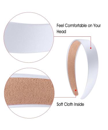 SIQUK 36 Pack White Satin Headbands 1 Inch Wide - Non-slip DIY Headbands for Women - Buy Online on GoSupps.com