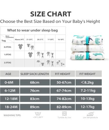 Mosebears Baby Winter Sleeping Bag 2.5 Tog | Blue Zoo | 100% Cotton | 18-24 Months - Buy Online on GoSupps.com