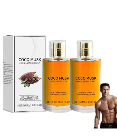 Choco Musk Eau De Spray Perfume Coco Musk Perfume Men Coco Musk Cologne For Men Suitable For Valentine's Day Party Music Festival Dating 50 ml/1.65 fl. oz (2PC)