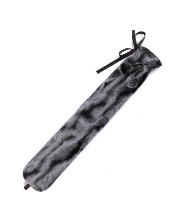 LIVIVO 2L Extra Long Hot Water Bottle with Soft Removable and Washable Fleece/Knitted/Faux Fur Cover - Giant Size Ideal for Full Body (Faux Fur Grey)
