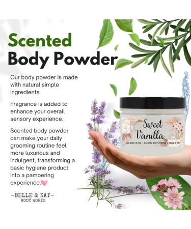 Sweet Vanilla Scented Body Powder for Men & Women Perfume Dusting Powder Bath Powder with Fragrance & Essential Oils Talc Free 8oz Container Made in USA - Buy Online on GoSupps.com