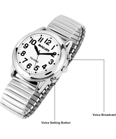 MauJOY Speaking Women's Watch - Clear & Loud for Seniors & Visually Impaired - Ultra-Durable White Dial with Black Digits Men s TK8835 Splitting Band - Buy Online on GoSupps.com