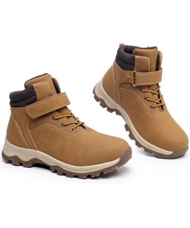 Dirafy Kids Boys Outdoor Hiking Boots - Water Resistant Non Slip Ankle Boots for 13 Little Kid Tan - Unisex Child Athletic Boots - Buy Online on GoSupps.com
