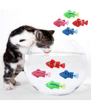 Iwobi 4-Piece Simulation Tropical Fish Set | Battery-Operated Plastic Mini Fish Toys for Cats Aquariums & Kids' Bathing Fun - Buy Online on GoSupps.com