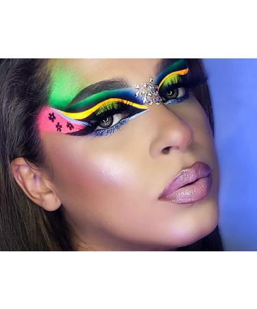 Mynena Neon UV Pigment Loose Powder 12 Colors Kit 2 - Vibrant Glow for Creative Makeup Looks - Buy Online on GoSupps.com