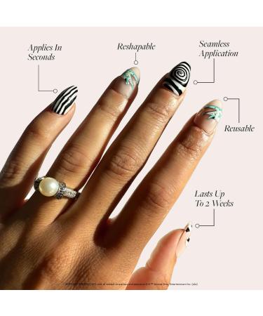 Beetlejuice x Glamnetic Press On Nails - Sandworm | Reusable 3D Short Almond False Nails | 30 Nail Kit with Glue | Salon Quality & 15 Sizes Available - Buy Online on GoSupps.com