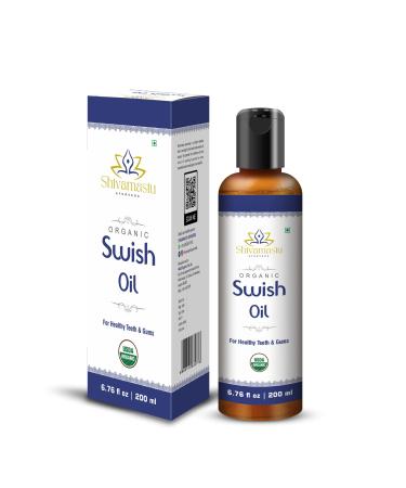 Ayurveda Swish Oil Organic Oil Pulling Rinse with Coconut Oil for Oral Health Teeth & Gums* 6.76 fl oz - 200ml