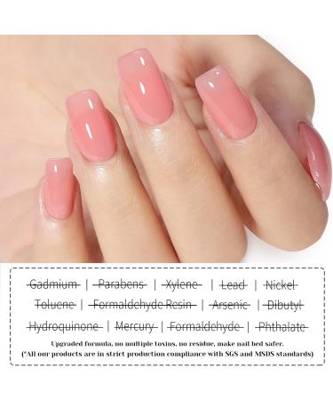 Jelly Nail Polish - Nude Nail Polish - Translucent Nude Pink Nail Varnish - Long Lasting Nail Varnish Quick Dry - Nail Polish for DIY Nail Art French Manicure No Need Cured - Buy Online on GoSupps.com