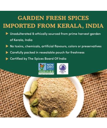 SPICE TRAIN Cardamom Powder (100g/3.53oz) | Gluten-free 100% Raw Ground Cardamom from India | Perfect for Cooking, Smoothies, Lattes & Tea | Resealable Zip Lock Pouch - Buy Online on GoSupps.com