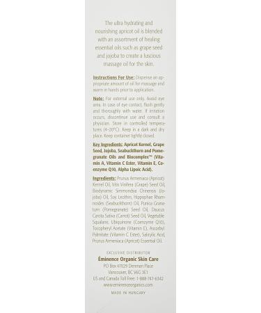 Eminence Organic Skincare Body Oil Apricot 8.2 Fluid Ounce 8.2 Fl Oz (Pack of 1) - Buy Online on GoSupps.com