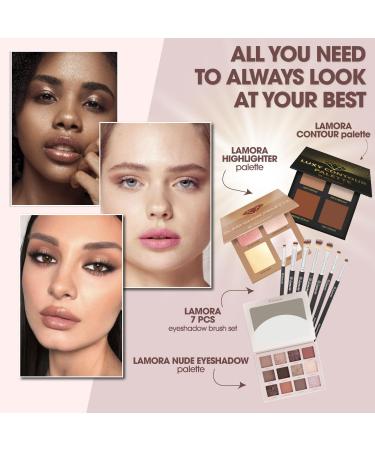 Lamora Nude Eyeshadow Palette - 12 Neutral Pigmented Matte & Shimmer Makeup Shades - Travel Size Eye Shadow With Mirror Nude Neutral Natural - Buy Online on GoSupps.com